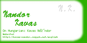 nandor kavas business card